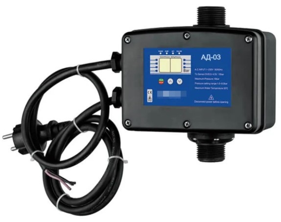 Блок частотного преобразователя насосами Акватек до 750 Вт со встроенным датч. давл. 0-10 бар и реле