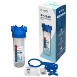 Фильтр магистральный для холодной воды, без картриджа (прозрачный корпус ПЭТ 10″) 1″