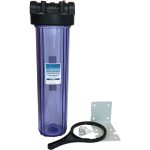 Корпус Вig Вlue 20” 1″прозрачный для холодной воды (кронштейн, латунные вставки)