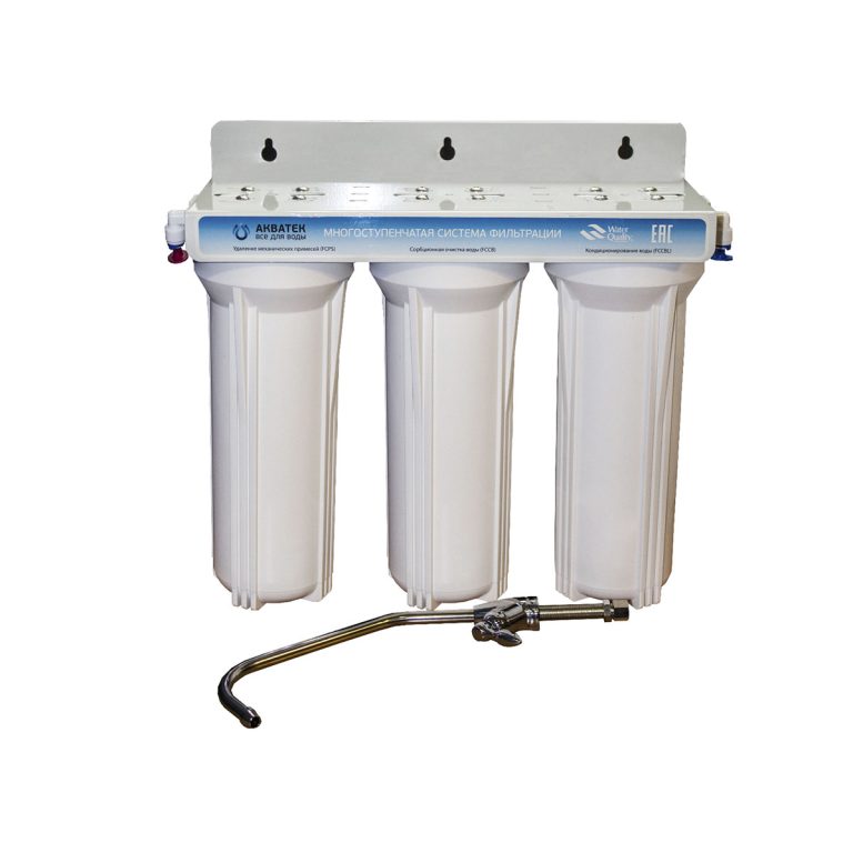 Фильтр 3 ступени (белый; механ, умягчение, уголь)