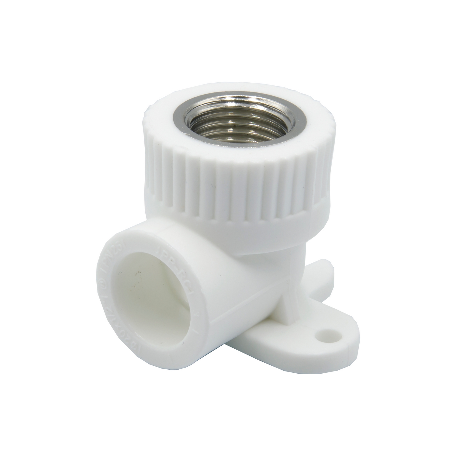 Уголок комб. ВР с креплением 20х1/2″ бел.